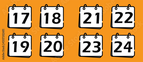 Calendar page showing consecutive days from 17 to 24 on orange background