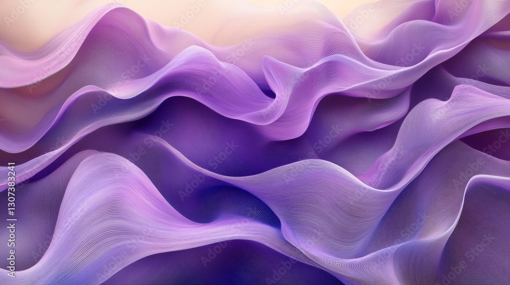 Obraz premium Abstract rendering of flowing wave patterns with shades of purple