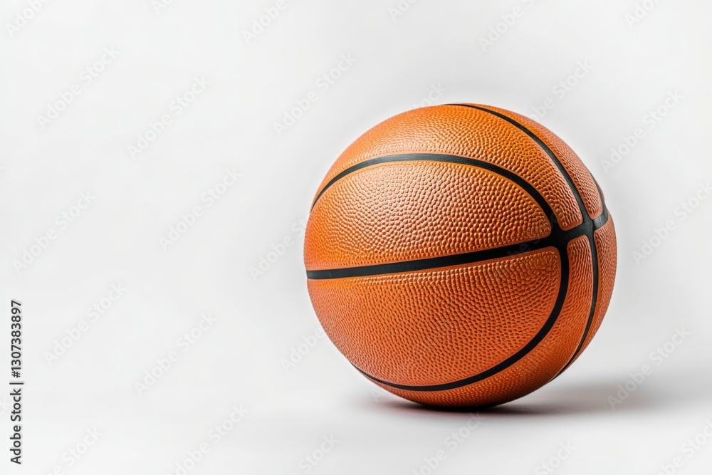 Obraz premium Classic orange basketball resting on white background