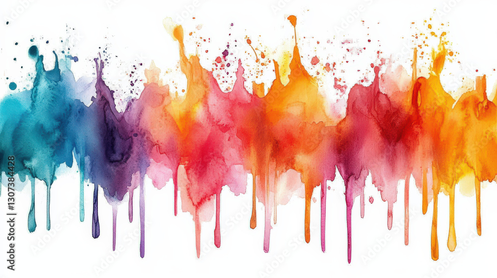 Fototapeta premium Blue and pink watercolor pigments