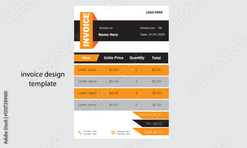 corporate minimal business invoice design template 