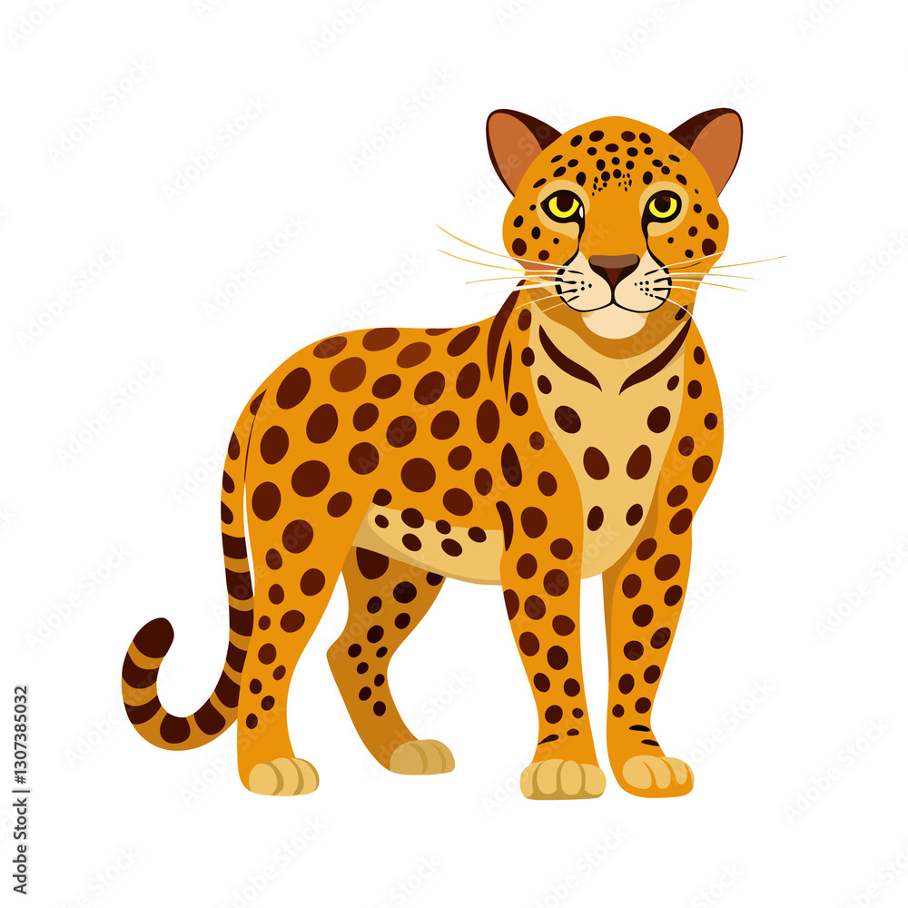 Fototapeta premium leopard cartoon isolated on a transparent background