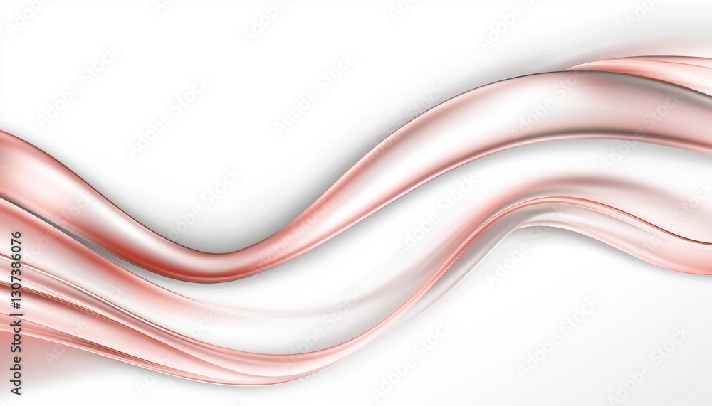 Fototapeta premium Thin metallic silver and rose gold Deco lines forming a continuous, soft-flowing geometric wave