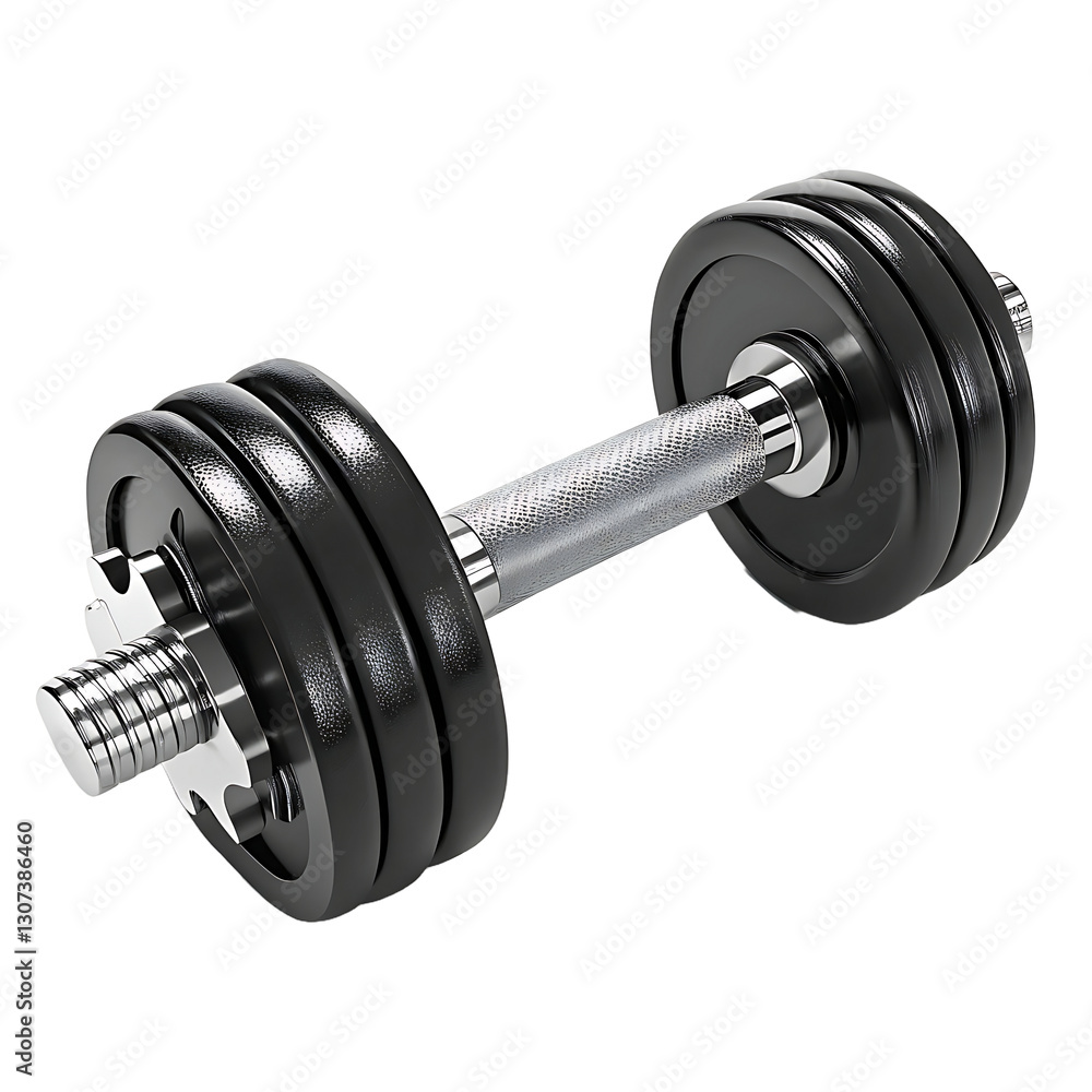 Naklejka premium Metal Dumbbell Isolated on Transparent Background High-Quality Gym Equipment PNG