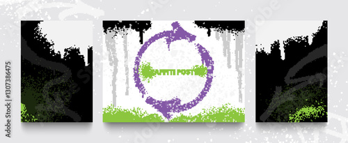 Set of graffiti posters. Vector illustrations for your creativity.