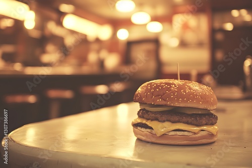 Wallpaper Mural hamburger on the table Torontodigital.ca
