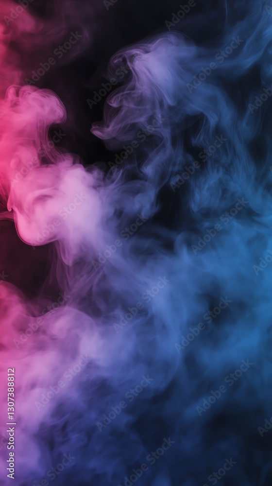 Fototapeta premium Vivid gradients of pink and blue fog creating a mystical ambiance
