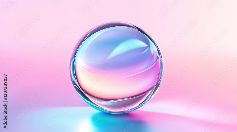 Iridescent Sphere on Pastel Gradient Background Iridescent Sphere on Pastel Gradient Background