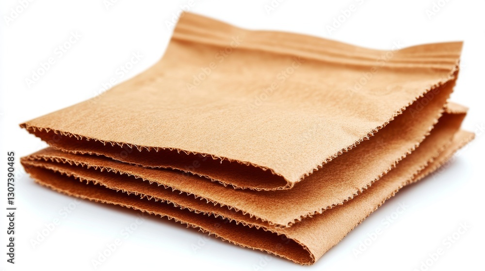 Two brown paper mailers against a white backdrop, used for e-commerce packaging Two brown paper mailers against a white backdrop, used for e-commerce packaging