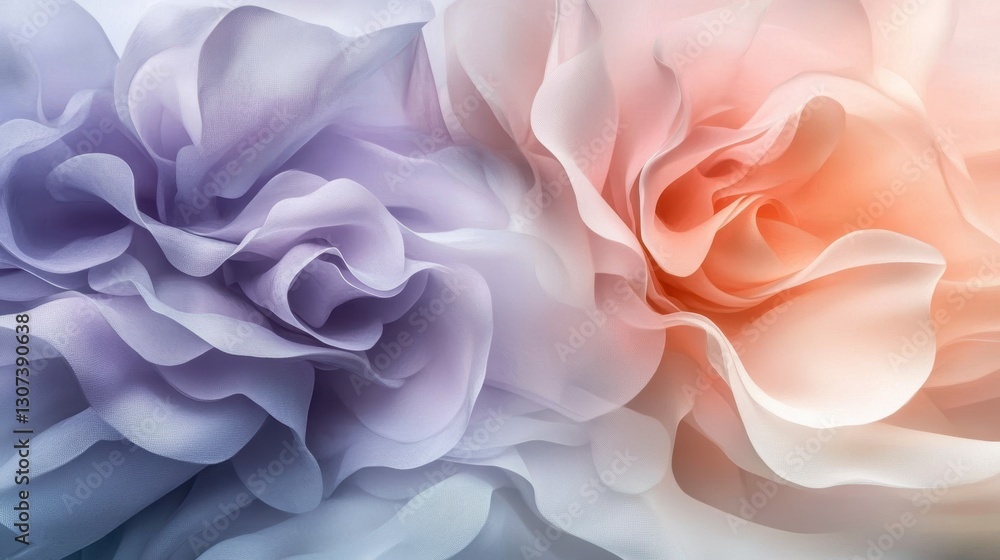 Abstract soft fabric folds, pastel colors, wedding dress detail, close-up Abstract soft fabric folds, pastel colors, wedding dress detail, close-up