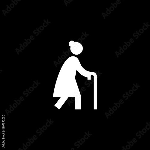 Elderly Woman with Cane


