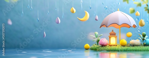 Eid Mubarak colorful luxury Islamic background with decorative ornament, eid Mubarak social media post design.