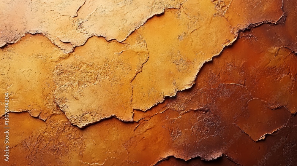 Fototapeta premium Abstract close up image of layered textured brown wall