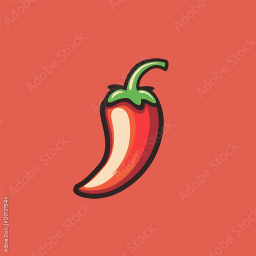 vector illustration of red chili logo, restaurant logo, market, shop