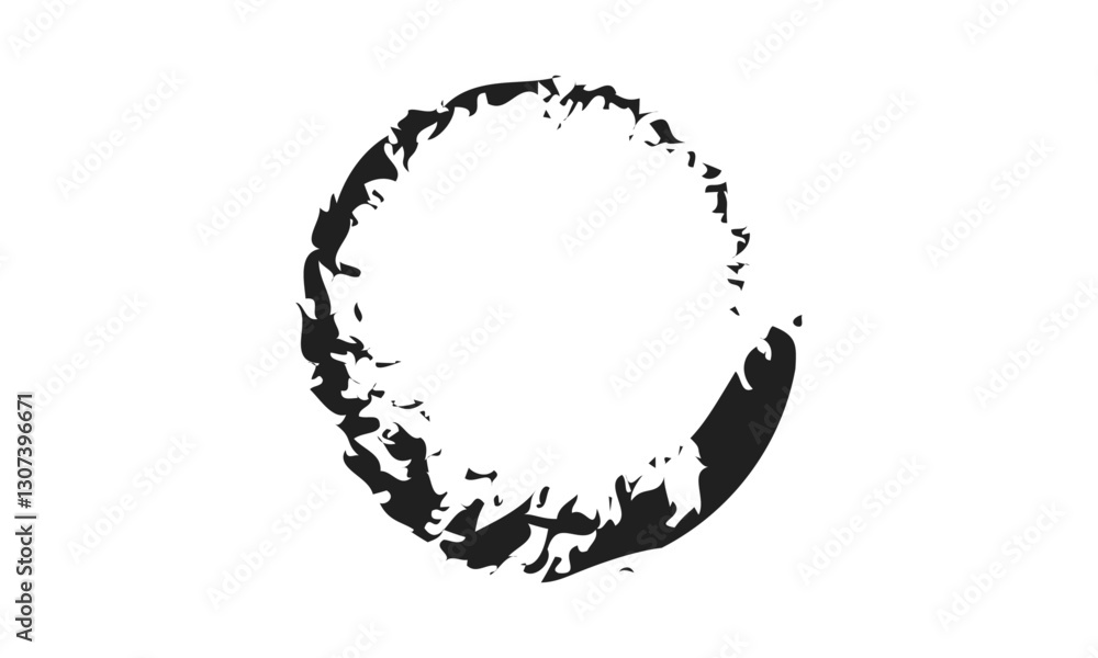 enso symbol isolated on white. Brushed round smear element. enso symbol isolated on white. Brushed round smear element.