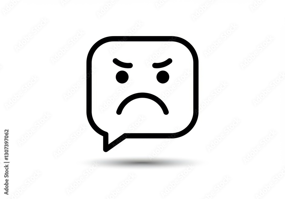 Negative feedback emoticon chat icon