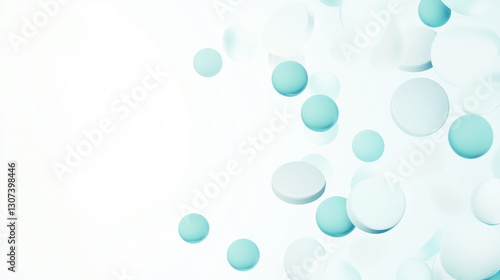 Wallpaper Mural Close up of pills in the air with a blue pill in the middle Torontodigital.ca