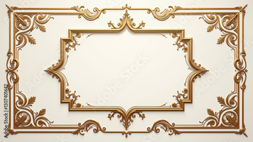 Gold religious wall art with empty cross center.
