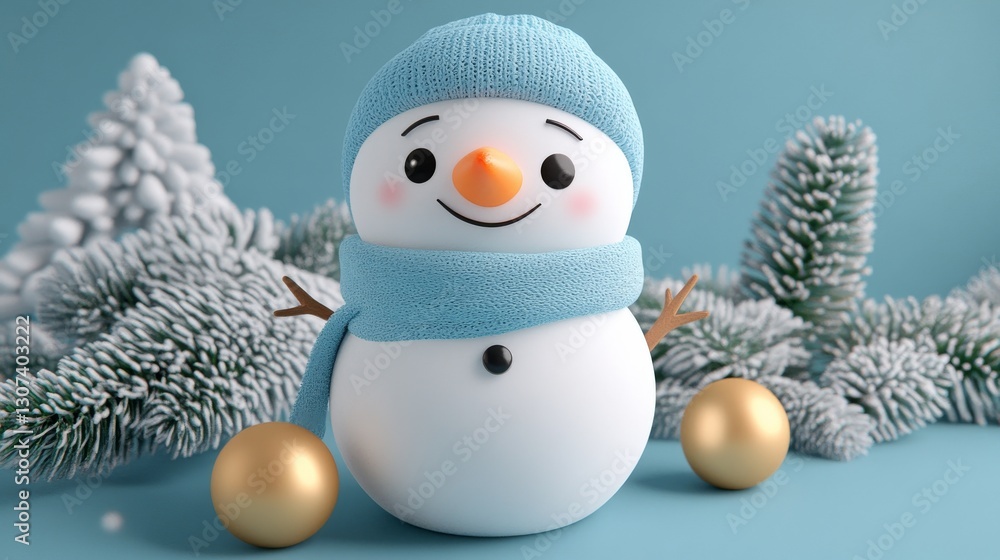 Obraz premium A winter coat lies on the snow-covered ground with trees in the background, depicted in a winter apparel illustration