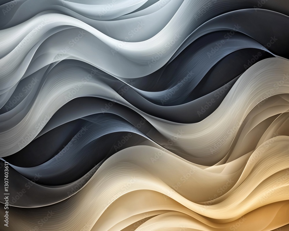 Obraz premium Abstract wavy design, smooth flowing lines, background, graphic design, wallpaper