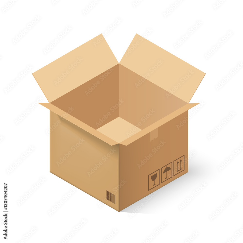 Fototapeta premium cardboard box on white background