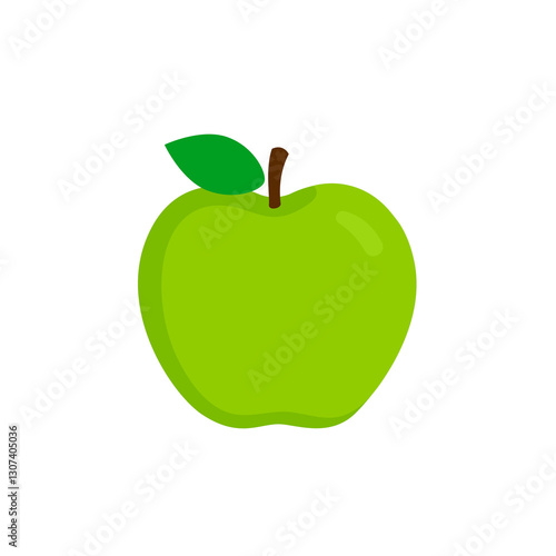 green apple on white background