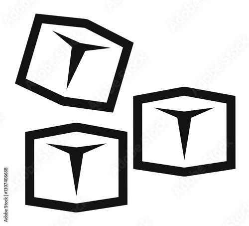icon three sugar cubes representing sweeteners sugar products or food ingredients.