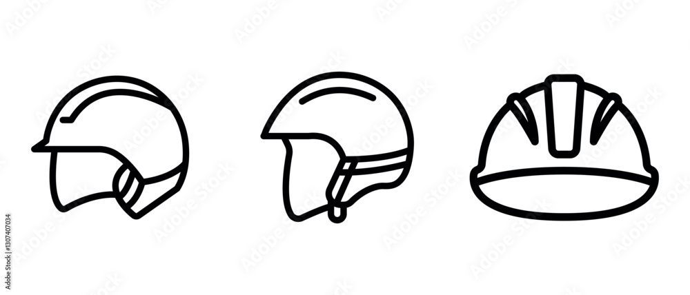 press-helmet outline or line icon design bundle. press-helmet outline or line icon design bundle.
