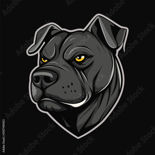 Pit Bull head icon. Dog logo. Fighting dogs label, sport mascot. T-shirt print.