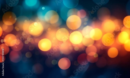 A dreamy, glowing abstract background featuring bokeh lights in various warm and cool tones.