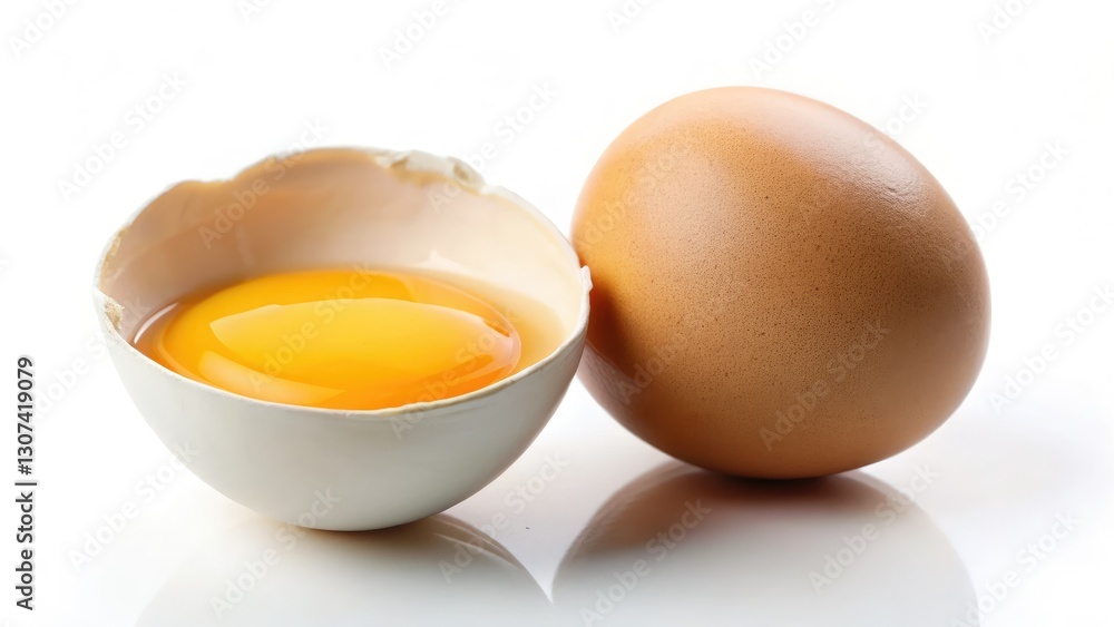Minimalist Egg Photography: Giant Yolk, White Duck Eggshell - Still Life Food Photo Minimalist Egg Photography: Giant Yolk, White Duck Eggshell - Still Life Food Photo