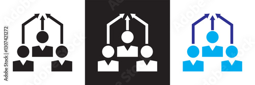 Human resources related icon .  Recruitment, office management and company structure  icons. Isolated on white and black background. Vector illustration. EPS 10