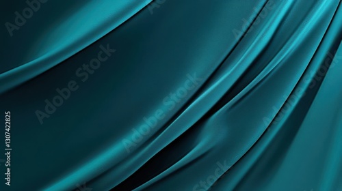 Elegant teal satin fabric background.