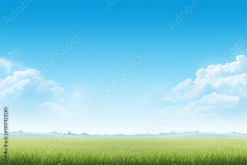green field and blue sky