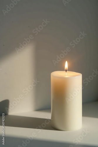 Wallpaper Mural Calm evening scene with flickering white candle, calm, evening, shadows Torontodigital.ca