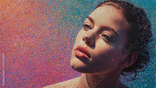 a breathtakingly detailed 3D rendering of a vast, darker-than-midnight black galaxy, teeming with an uncountable multitude of tiny, twinkling stars that radiate a soft, ethereal glow, scattered across