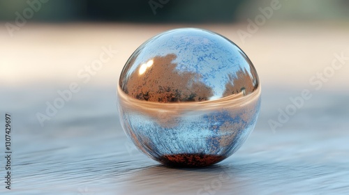 Radiant Golden Globe in a Cosmic Setting