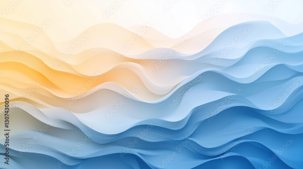Abstract flowing wave pattern with gradient color transition is depicted Abstract flowing wave pattern with gradient color transition is depicted