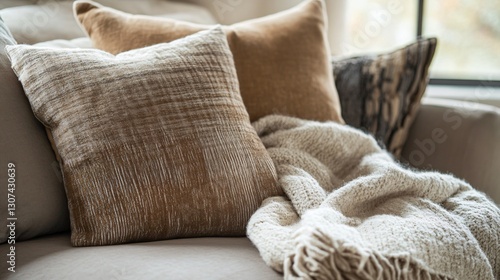 Warm Mocha Tones Fabric Layers for Cozy Ambiance