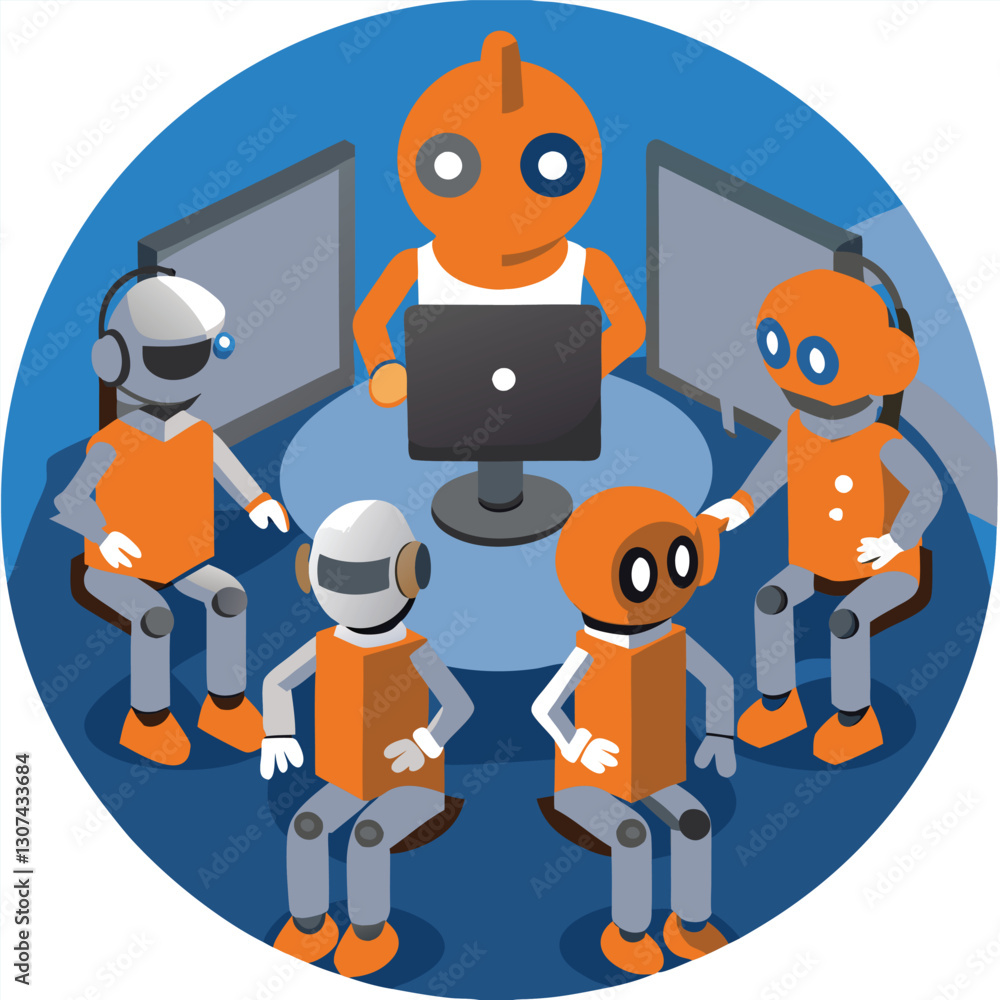 An AI-powered help desk with a holographic assistant An AI-powered help desk with a holographic assistant