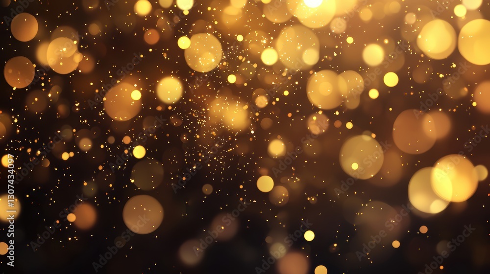Glowing golden bokeh background with sparkling lights Glowing golden bokeh background with sparkling lights