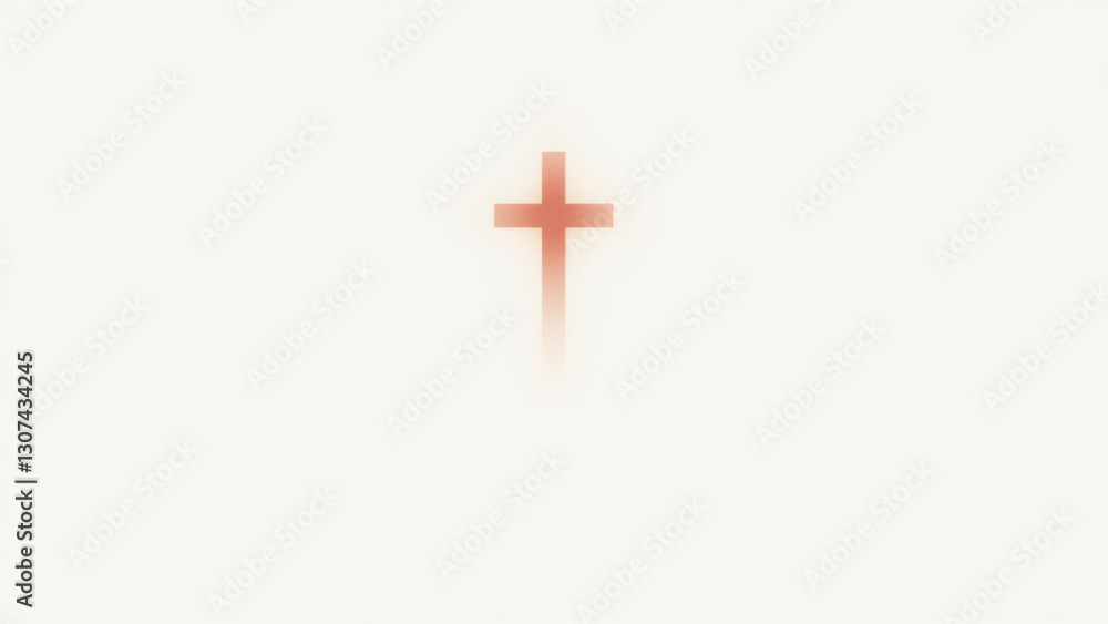 Obraz premium A minimalist cross against a plain background.