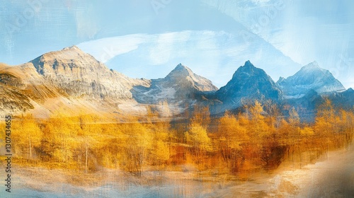 Serene Golden River with Mountain Reflections at Sunset