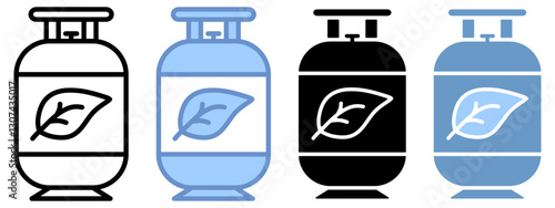 Gas Cylinder  Icon Set Multiple Style Collection
