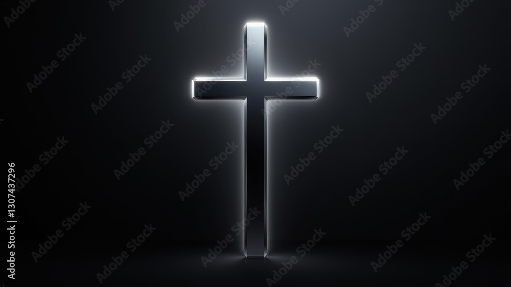 A Christian cross symbol on a gray background. A Christian cross symbol on a gray background.