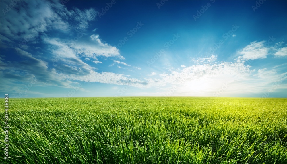Fototapeta premium field of grass and perfect sky