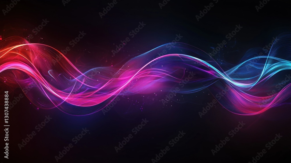 Fototapeta premium Colorful Abstract Wavy Light Forms Creating Elegant Aesthetic Designs