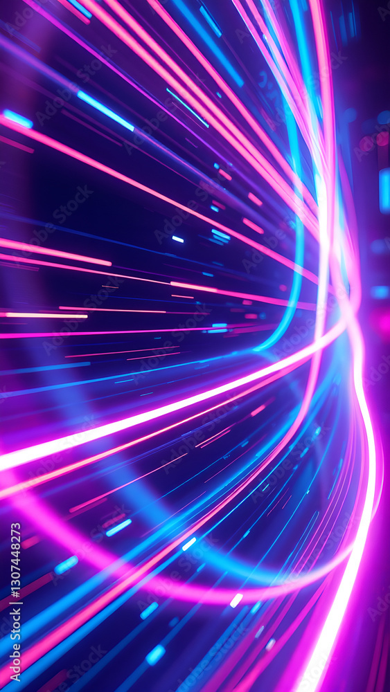 Futuristic Light Trails: High-Speed Energy & Neon Paths Futuristic Light Trails: High-Speed Energy & Neon Paths