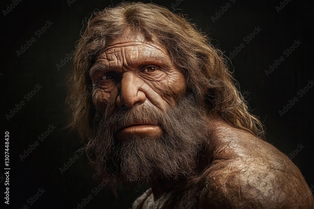 An evocative representation of a hunter from the prehistory era. An evocative representation of a hunter from the prehistory era.
