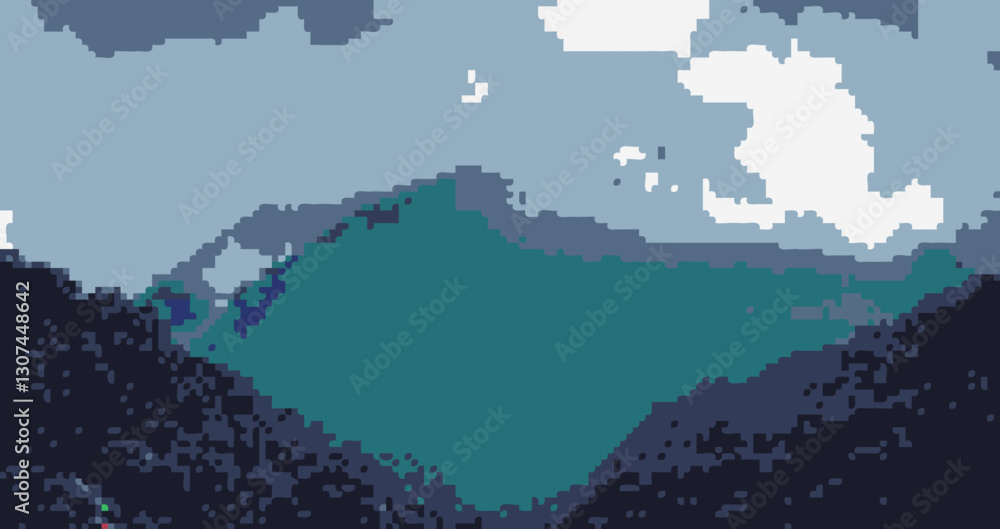 Obraz premium Pixel art mountain